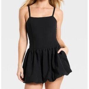 JoyLab Active Dress Balletcore M Black NWT Bubble Hem Built-In Shorts 309091221